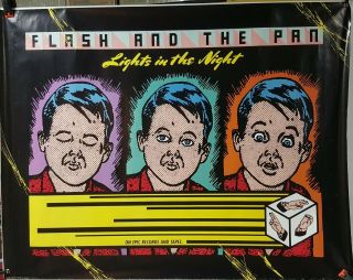 Flash And The Pan - Lights In The Night - Large Us Promo Poster 1980 37x47 Cbs