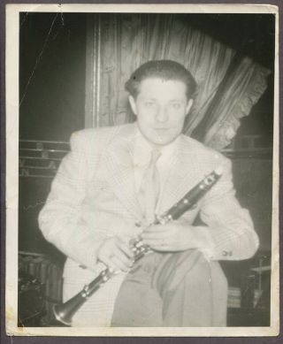 Photo 1930 Bebop Jazz Musician 8 " X 10 " Clarinet John Acea J6170