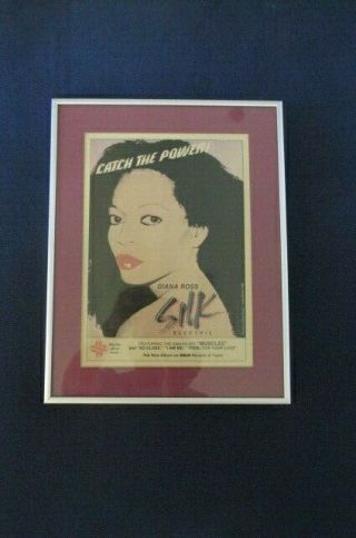 Diana Ross Silk Electric Andy Warhol 1982 Ad Promo / Poster Rca Framed