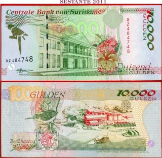 (com) Suriname - 10000 Gulden 5.  10.  1997 - Funny Number 48 47 48 - P 145 - Xf,