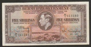 1937 Bermuda 5 Shilling Note