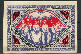 Germany Notgeld Bielefeld Silk,  50 Mark 1922 Unc