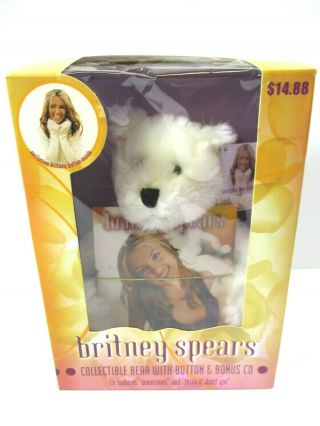 2000 Britney Spears Official Teddy Bear With Cd Button Pin Bonus Factory