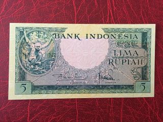 1957 Indonesia 5 Rupiah (p 49) - Unc -