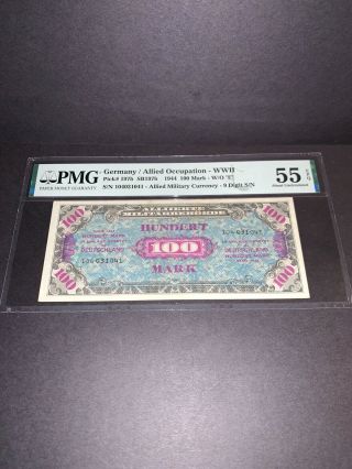 Pmg Graded Germany/allied Occupation - Wwii 100 Mark Banknote 1944 P197b