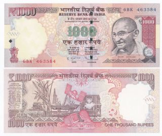 India P - 2013 1000 Rupee (gem Unc)