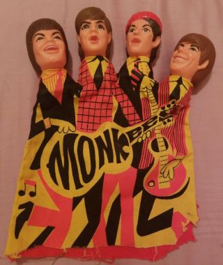Vintage 1966 The Monkees Tv Show Rock Band Talking Hand Puppet Mattel Toy Damage