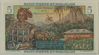 Saint Pierre and Miquelon,  5 Francs,  ND (1950).  P - 22.  UNC 2