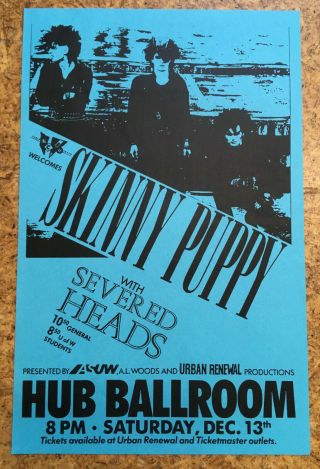 Skinny Puppy 1986 Gig Flyer 80s Seattle Poster