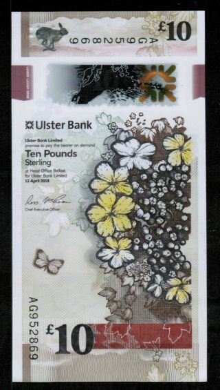 Ireland Northern Ulster Bank 10 Pounds 2018 Polymer Gem Unc