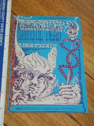 1968 Grateful Dead,  Quicksilver Fillmore Concert Postcard Bg144,  Lee Conklin Art