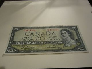 1954 - Canadian Twenty Dollar Bill - $20 Canada Note - Oe8485304