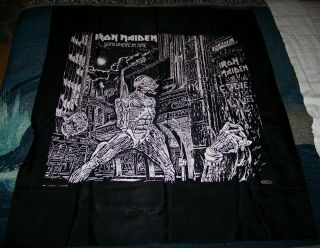 Vintage 1986 Nikry Iron Maiden Tapestry Poster Flag Banner Somewhere In Time