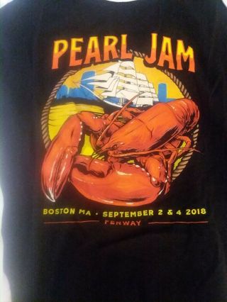 Pearl Jam Shirt 2XL XXL 3/4 Sleeve Lobster Boston Fenway Park September 2018 2