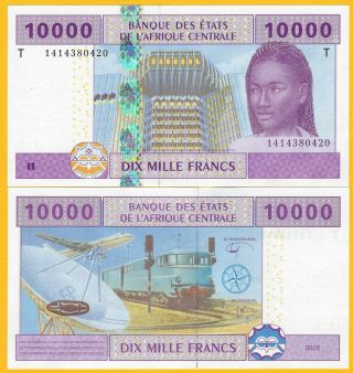 Central African States 10000 Fr.  Rep.  Congo P - 110t 2002 Sign.  Tolli&aleka - R.  Unc