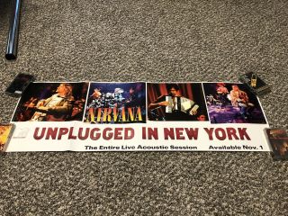 Vtg 1994 Nirvana Unplugged In York Us Promo Poster 12 " X 36 " Vg,  Kurt Cobain