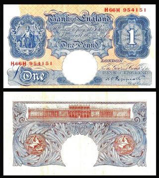 Great Britain 1 Pound England Nd 1940 P 367a Xf Sign Peppiatt Banknote
