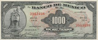 Mexico: 1,  000 Pesos Cuauhtemoc Nov 8,  1961 El Banco De Mexico.