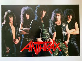 1985 Anthrax Promotional Rock Poster 36” X 24” Island