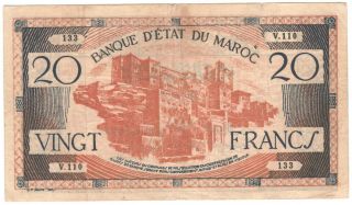 Morocco 20 Francs 1943 P - 39