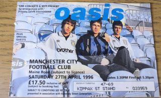 Oasis Ticket Stub Maine Road Saturday 27 April 1996 Gig Liam Noel Gallagher