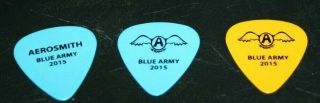 Brad Whitford Joe Perry Blue Army 2015 Aerosmith 3 Guitar Picks Dunlop USA 2