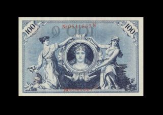 7.  2.  1908 Germany 100 Mark " Berlin " ( (gem Unc))