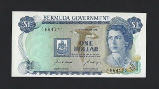 Bermuda $1 Dollar 1970,  Government Issue P - 23a,  Pack Fresh Unc,  Qeii