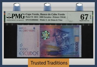 Tt Pk 73 2014 Cape Verde 1000 Escudos C.  Di Dona Pmg 67 Epq Gem Unc