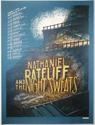 2018 Nathaniel Rateliff - Fall Tour Silkscreen Concert Poster By Landland S/n