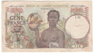 French West Africa 100 Francs 1945 P - 40