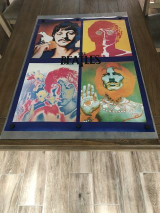 Old Stock The Beatles Vintage Psychedelic Portrait Poster 33” X 23”