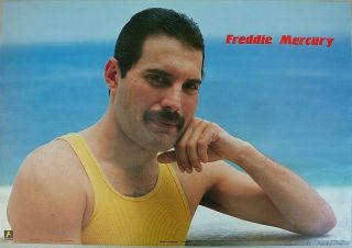 Rare Freddy Mercury Queen 1986 Vintage Music Poster