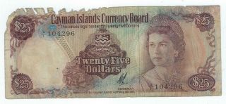 Cayman Islands P - 4 25 Dollars L.  1971 Keynote Low Grade