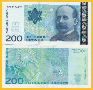 Norway 200 Kroner P - 50g 2014 Unc Banknote