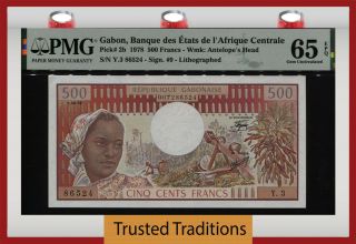 Tt Pk 2b 1978 Gabon Banque Des Etats 500 Francs Pmg 65 Epq Gem Uncirculated