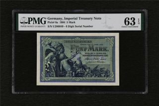 1904 Germany Imperial Treasury Note 5 Mark Pick 8a Pmg 63 Epq Choice Unc