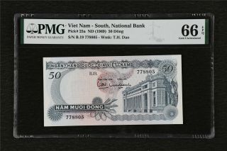 1969 Viet Nam - South National Bank 50 Dong Pick 25a Pmg 66 Epq Gem Unc