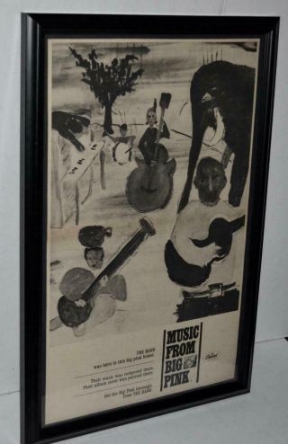 The Band 1968 Music From The Big Pink Framed Promotional Poster / Ad