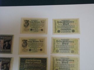 11 GERMAN 1922 & 1923 REICHSBANKNOTE INFLATIONARY MARK BANK NOTES 2