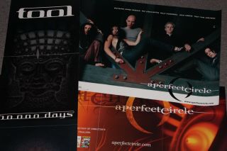 3 Vintage A Perfect Circle Virgin,  Emotive & Tool 10,  000 Days Promotional Poster