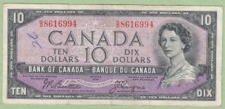 1954 Bank Of Canada 10 Dollar Note Devil 