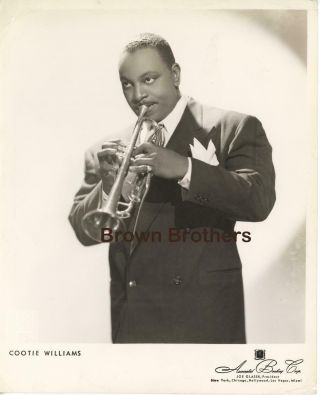 Vintage 1940s Cootie Williams Trumpet Jazz Blues Publicity Photo - Brown Bros