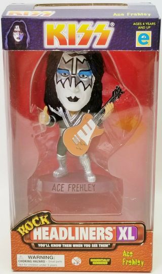 Kiss Ace Frehley Rock Headliners Xl 1999 Figure Lrd.  Editon Red With Nrfp