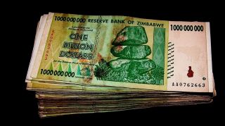 100 X Zimbabwe 1 Billion Dollar Bank Notes - Very Used/poor / Bundle