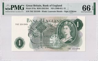 Great Britain P 374a Nd1960 - 61 1 Pounds Banknote Sign.  O 