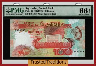 Tt Pk 35 Nd (1989) Seychelles Central Bank 100 Rupees Pmg 66q Highly Attractive