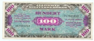 Germany 1944 Wwii Allied Military Currency Amc 100 Mark P 197a In