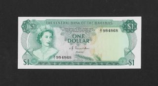 Unc Sign.  Donaldson 1 Dollar 1974 Bahamas England