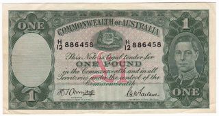 Commonwealth Of Australia 1942 Issued £1 One Pound,  1942,  P - 26b,  Vf
